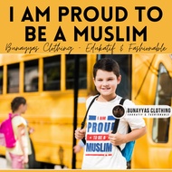 Short Sleeve Islamic T-Shirt for Boys I Am Moslem And I Am Proud Size XS SML XL XXL Age 1 2 3 4 5 - 