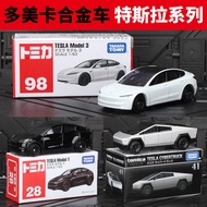 [Hot-Selling Car Model] TOMY Tesla Tesla Model Y Model 3 Cyber Pickup Alloy Car Toy