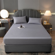 OEING Waterproof Adjustable Fitted Sheet Mattress Protector Cover Elastic Solid Breathable Pad Bed D