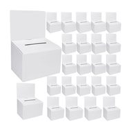 24 Pack Cardboard Ballot Box with Slot, Raffle Boxes 6x6Inch, Suggestion Boxes with Removable Slot,
