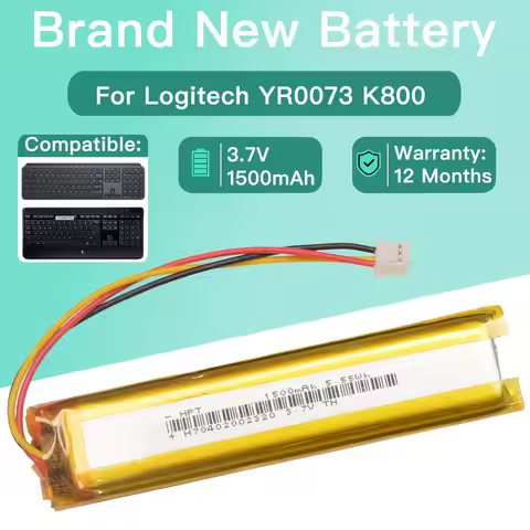 802085P Battery For Logitech K800, MX KEYS, YR0073,533-000221 533-000177 533-000141 Keyboard 1500mah
