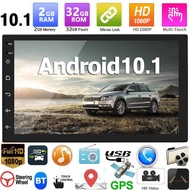 7168 รุ่นอัพเกรดคู่ 2 DIN 7 นิ้ว Android 10.1 GPS สเตอริโอรถยนต์ Navi WiFi บลูทูธ FM วิทยุหัวหน่วย