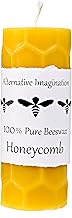 Alternative Imagination 100% Pure Beeswax Pillar Candle (2x6 Inch), 60 Hour, Honeycomb Design, Hand-