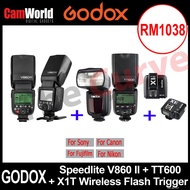 Godox V860 II (1 unit )+ Godox TT600 (1 unit) + XT1 Wireless Flash Trigger (1 unit)
