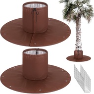 2 Pack Palm Tree Root Protectors - 3 Layers Tree Root Freeze Protectors with Ground Nails, Winter Tr