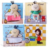 SuperSaver123 Baby Early Learning Soft Cloth Books Animal Embroidery Go to the Toilet Take a Shower 
