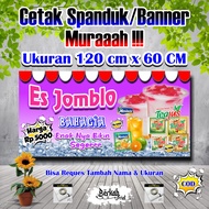 Spanduk Banner Es Jomblo Ukuran 120 cm x 60 cm