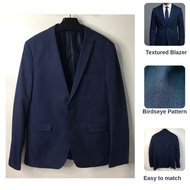 Spanish Brand Premium Quality Navy Blue Birdseye Textured Blazer Size Large EUR 52