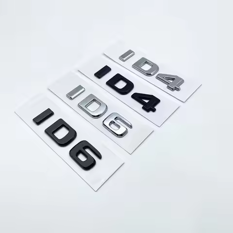 Glossy Black Letters Numbers Emblem ID4 ID6 GTX for Volkswagen Tailgate Emblem Letters Sticker Car T