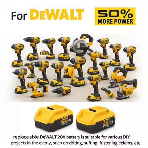 Rechargeable 18V 20V MAX Lithium-Ion Battery Compatible with Dewalt DCB180 DCB184 DCB185 DCB206 Cord