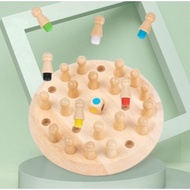 Readystock Montessori Wooden Memory Chess 3D Puzzle Memory Match Stick Chess Game
