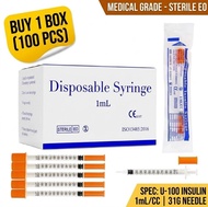 Insulin Syringe Orange 31g 6mm 1ml 100u Disposable | Sterile Ultra Fine Pack Reta GHKCU aod tesa