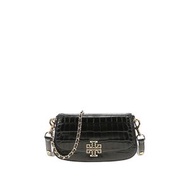 Tory Burch Britten 黑色鱷魚紋牛皮手提包 時尚百搭[平行進口]