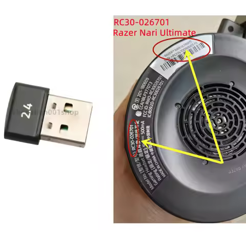 USB Dongle Receiver adapter For Razer Nari Ultimate Wireless Gaming head-mounted Headphones RC30-026