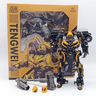 16cm Transformering Bumblebee Kid Toys Figure Chevrolet Camaro Car To Robot Machine Dark Bumblebee A