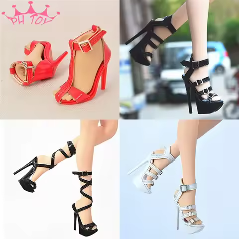 1/6 Big Foot High-Heeled Shoes Model Female Soldier Sandals Fit for TBLeague Phicen S28A 29B S38A S3