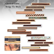 Classical Guitar Block Tie Wood DIY Guitar Replacement Buffalo Bone Frame Abalone Shell Guitar String Tie For Flamenco Guitarra