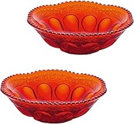 ADERIA F-70392 Shonai Craft Glass Tableware, Small Bowl, Red, Diameter 6.3 x Height 2.0 inches (16 x