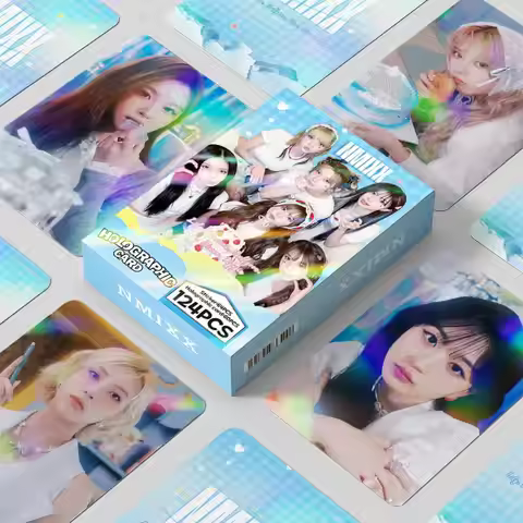 124PCS Korean Girls Group NMIXX Photo Cards Set - Idol LILY HAEWON Collectible LOMO Card With Sticke