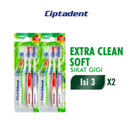 [Paket isi 2] CIPTADENT Sikat Gigi Extra Clean Soft Kotak Isi 3