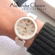 [Original] Alexandre Christie 2567LHBRGMS  Women's Watch White Ceramic Strap