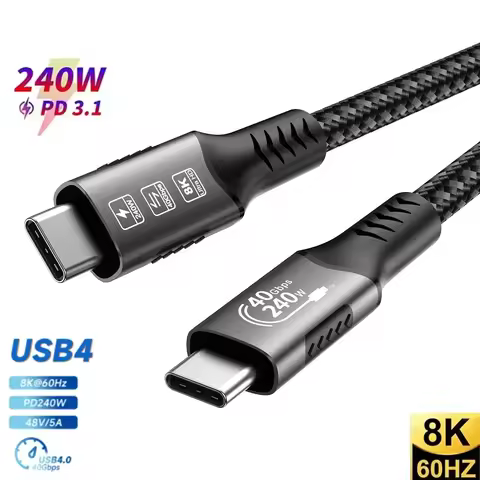 240W 40Gbps Fast Charging Cable 8K USB4.0 Type C Cable PD3.1 QC4.0 For Samung Thunderbolt4 Thunderbo