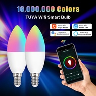 Tuya Smart Light Change Color Wifi Bulb 6W E14 LED Bulb APP Voice Control Alexa and Google Assistant