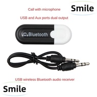 SMILE Wireless Music Adapter, USB 2 in 1 Stereo Bluetooth Receiver, Networking Bluetooth 4.0+EDR 3.5mm For Android/IOS Music Receiver Adapter Listening Music