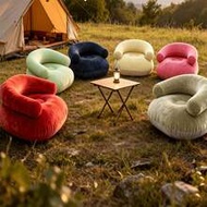 4/1pc U-Shaped Soft Plush Inflatable Slouchy Sofa With Armrests And Backrest, Durable Leak-Proof PVC