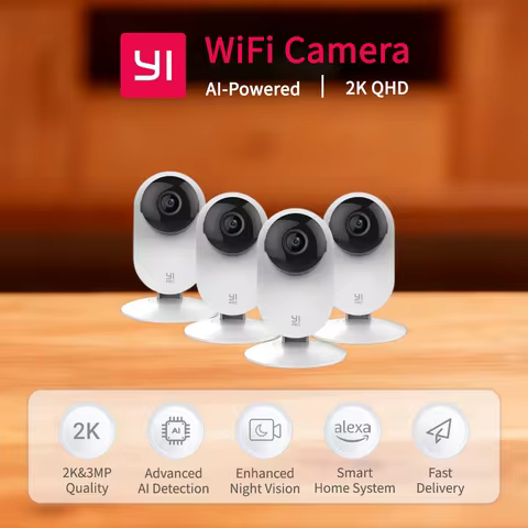 YI 4pc 2K Home Pro Camera 3MP Wi-Fi IP Security Surveillance Smart System with Night Vision Baby Mon