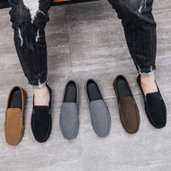 Peas Shoes Men's Suede Ready Stock Lazy Shoes Frosted Casual God Guy Leather Shoes