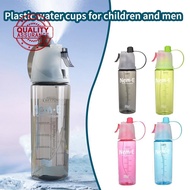 600ml Spray Cold Water Bottle Sublimation Mist Water Bottle Reusable Gym Sports Plastic Bottle F9m2