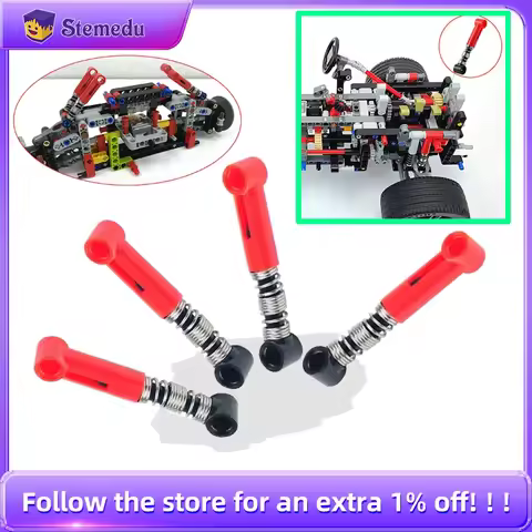 2/4PCS/8PCS Red Shock Arm MOC High-tech Building Blocks Parts Absorber Suspension Spring Bricks DIY 