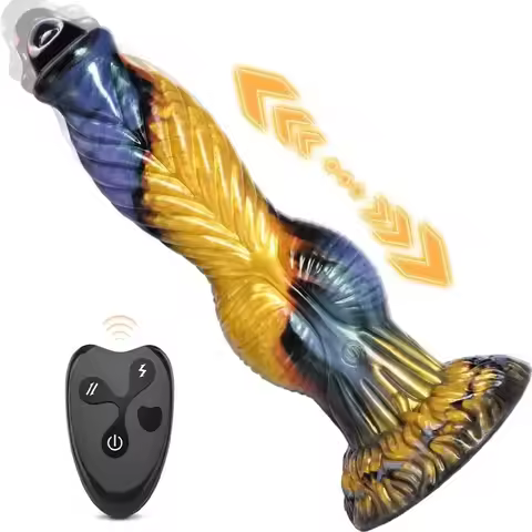 10 Inch Remote Control Thrusting Vibrator, Soft Silicone G-spot Massager