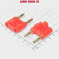[2 Pieces]- 4mm Double Male Banana Head 40mm Long Linhkien IC Red Wire Connector