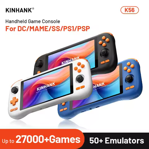 Kinhank K56 Handheld Game Console Android 14 5.5 inch Touch Screen With 50+ Emulators Retro Video Ga