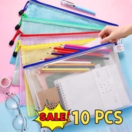 10 pcs A6/A5/B5/A4/B4/A3Mesh Zipper File Bag/Beg dokumen berzip/file bag Mesh Pouch Waterproof Zip P