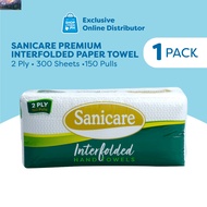 Sanicare Premium 2 Ply Interfolded Paper Towel 150 Pulls #