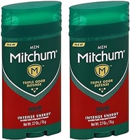 Mitchum Antiperspirant &amp; Deodorant For Men - Invisible Solid - Intense Energy - Net Wt. 2.7 OZ (76 g) Per Stick - Pack of 2 Sticks