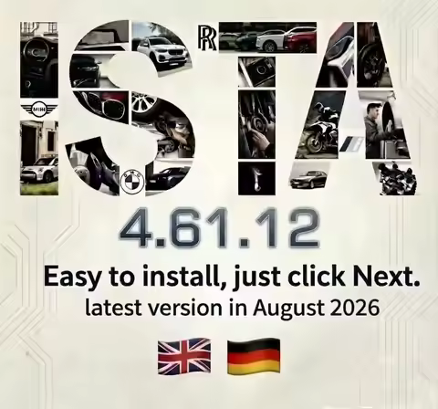ISTA 4.61.12 August 2026 Diagnostic Software ICOM ENET K+Dcan OBD