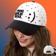 Korean Blogger Same Style Spring Summer Peaked Cap Female Cute Smiley Face Symbol Star Polka Dot Bas