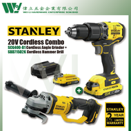 Stanley 20V Cordless Angle Grinder + Hammer Drill SCG400 SBD715D Power tools combo set cordless drill stanley tools