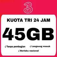 PROMO PAKET DATA TRI 24 JAM 33GB 25GB 10GB 45GB 26GB 20GB