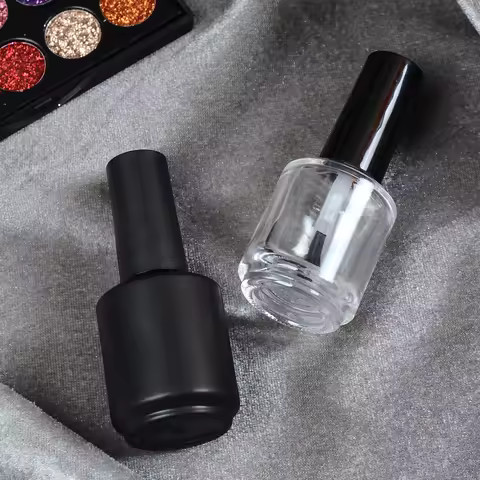 5pcs 15ml Nail Polish Bottle With Brush Nail Gel Container Glass Cosmetic Pot Nail Oil Packing Bottl