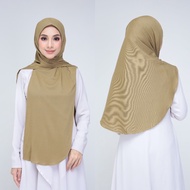 Bawal Instant Jersey Ribbed | 2 in 1 | Depan Shawl Blekang Bawal |