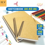 [SUPER HOT] Sketchbook A4 A5 A6 100 pages 100gsm thick - Pencil Sketchbook