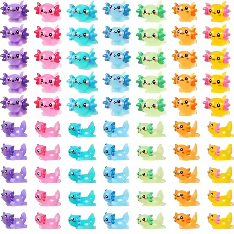 35PCS Resin Axolotl Ornament Miniatures Ambystoma Mexicanum Cute Animals Fish Tank Moss Microlandsca