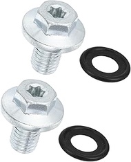 ACROPIX 2 Pcs M12x1.75 Steel Engine Oil Drain Plug Screw for Chevrolet Silverado 1500 2500 3500 HD M