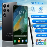 【original ready】Original phone S22 Ultra S22Ultra 6.8 Inch hp 16G RAM 1TB ROM 16MP 64MP 6800mah cheap cellphone washing warehouse Android 12.0 AI powered Face Recognition Unlocked Mobile Phones Qualcomm 888+