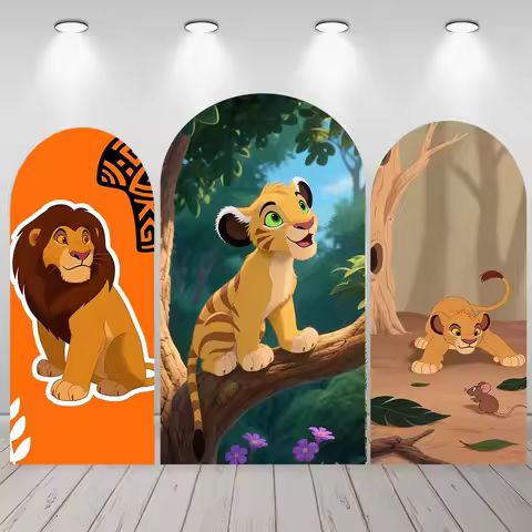 Customized Children Birthday Party Room Decoration Lion King Simba Arch Theme Photography Background